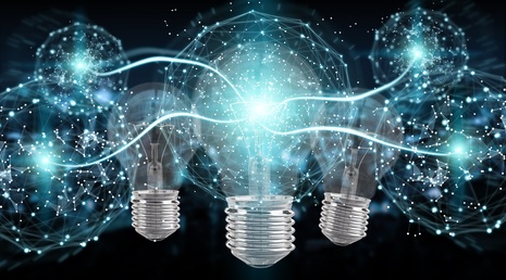 Glühbirne digital vernetzt