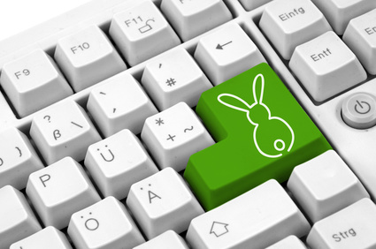 Tastatur mit Osterhasen