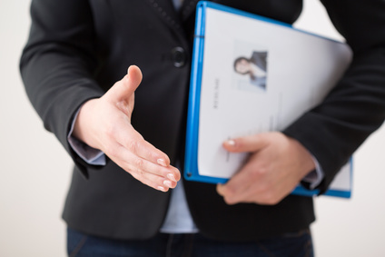 Bewerbung und Hand